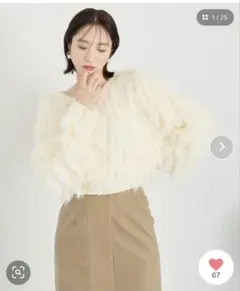 新品タグ付き ハッシュニュアンス 春名亜美 リボンヤーンニット 