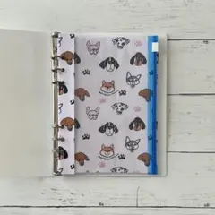 A5 6穴 システム手帳リフィル インデックス 5山 収納袋付 dog