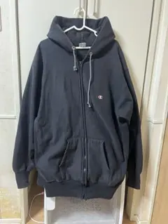 90s チャンピオン リバースウィーブ フルジップパーカー ブラック 刺繍タグ