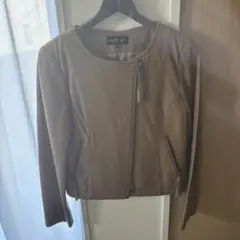 INDIVI ベージュレザージャケット 38