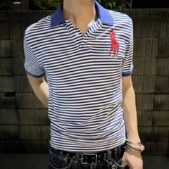 POLO RALPH LAUREN ポロシャツ ボーダー ビッグポニー 刺繍