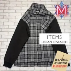 ■URBAN RESEARCH ITEMS 袖切替デザイン厚手ウール混ネルシャツ