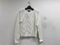 美品アンタイトルUNTITLED編み柄ラグランスリーブニット白A515