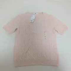 【新品未使用】UNIQLO ケーブルクルーネックセーター(半袖・L)のサムネイル