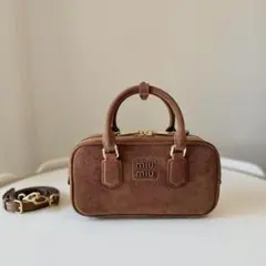 miu miu ブラウンショルダーバッグ