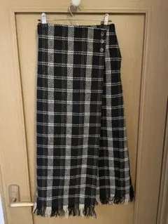 PAGEBOY ページボーイ　ウールチェックフリンジスカート