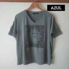AZUL 杢グレー Vネック Tシャツ Mのサムネイル