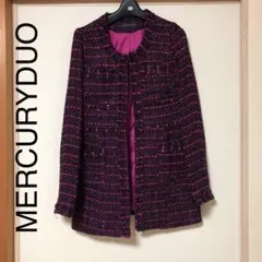 ツイードジャケット ノーカラージャケット