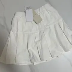 新品　タグ付き　petit main プリーツスカパン　オフホワイト　100