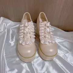 Amavel リボンフリルシューズ　ピンクのサムネイル