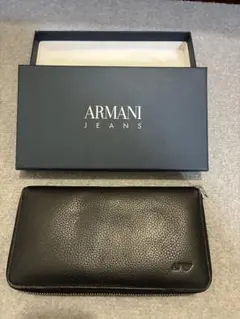 ARMANI JEANS（アルマーニジーンズ）レザー ロングウォレット ブラックのサムネイル