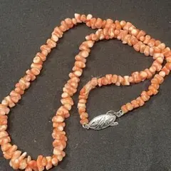 アクセサリー　珊瑚　コーラル　サンゴ　ネックレス　silver刻印　レディース