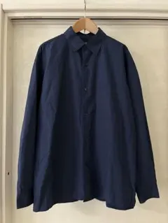 【Mサイズ】UNIQLO C ブロードオーバーサイズシャツ ネイビー　ブルー