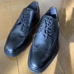 Hawkins 25cm ブラックレザー ウィングチップ ビジネスシューズ