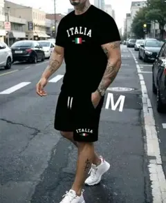 即日発送★ M 上下 セットアップ Tシャツ ハーフパンツ