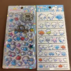 光るジュエルプチドロップシール＆4サイズステッカーぷくぷくあわわちゃん