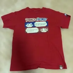 【希少】不二家 ペコちゃん ポコちゃん半袖Tシャツ レッド Mサイズ 100%綿