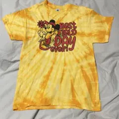 ミッキーマウス ディズニー　ダイダイ柄Tシャツ M US古着