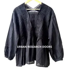 アーバンリサーチ ドアーズ ピンタックレースブラウス 黒 チュニック