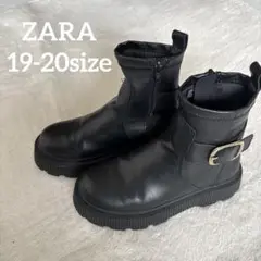 【ザラ】 19-20♪ キッズ ガール ショートブーツ ベルト ブラック