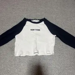 NEW YORK クロップド長袖Tシャツ