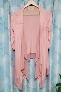 春❀得！✨CECIL♡McBEE✨Ｗシア 変形前身頃カーディガン桜桃♡ピンクＬ