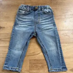 デニム ストレートパンツ ゴムウエスト　90