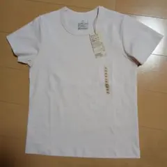 涼感　汗じみしにくい　クルーネック半袖Tシャツ　ライトピンク