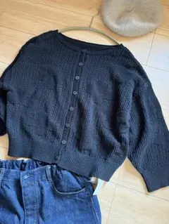 サマンサモスモス　SM2 カーディガン　綿素材　コットン　編み　柄　新品