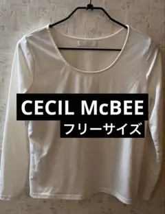 CECIL McBEE ホワイト 長袖 Tシャツ