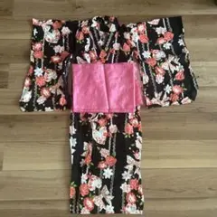 花柄浴衣　130サイズ 帯付き
