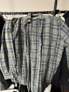 ARMANI EXCHANGE グリーン チェックネルシャツ