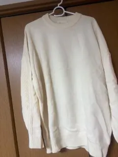 wood which flows アイボリー クルーネックニット