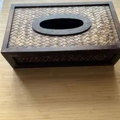 ウィッカー製ティッシュボックス ダークブラウン