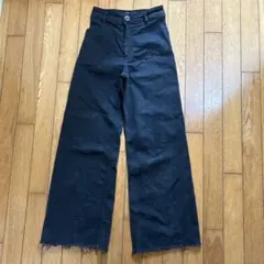 ZARA ブラック ワイドレッグデニム