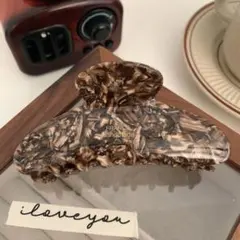 ヘアクリップ バンスクリップ べっ甲 ブラウン　韓国 ヘアアクセ　まとめ髪