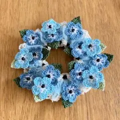 ☆お花のシュシュ*ゴム替可*ハンドメイド*レース編み*168*