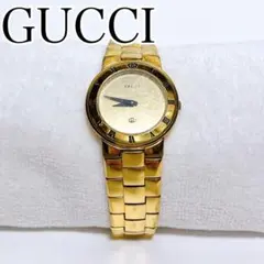 稼働品】GUCCI 2600L ゴールド レクタンギュラー クォーツ 腕時計