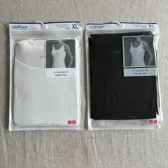 新品　ユニクロ　エアリズムAIRism タンクトップ　黒　白　XL 2枚セット