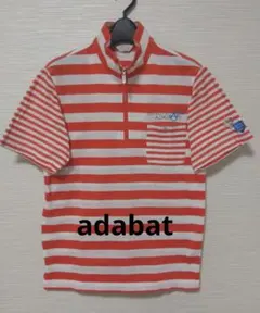 adabat ゴルフ 半袖 ハーフジップ ポロシャツ ボーダーのサムネイル