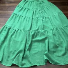 earth music&ecology グリーンティアードスカート サイズF