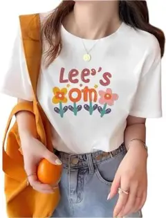 レディース 半袖Tシャツ 春夏秋服トップス プリント カットソー ゆったり