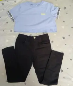 cosby クロップドTシャツとスリムパンツセット