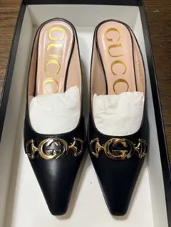 未使用GUCCI ブラックポインテッドトゥパンプス 34