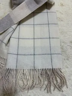 『週末限定価格』UNITED ARROWS カシミヤマフラー グレー/ホワイト