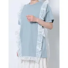 merry jenny シアーフリルリボンBig Tee サックスのサムネイル