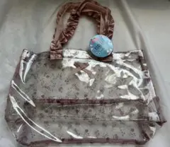 プールバッグ キッズ 花柄 クリア タグ付き 新品未使用品 ビニールバッグ