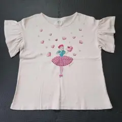 ユニクロ　Ladurée Tシャツ LADUREE フリル袖 Tシャツ 150