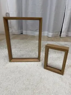 ナチュラルウッド フォトフレーム 2個セット