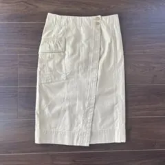 MACPHEE タイトスカート ベージュ デニム ラップスカート USED 32